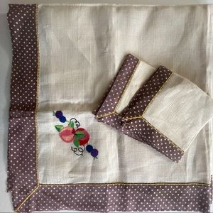 Vintage Square Tablecloth and Napkins